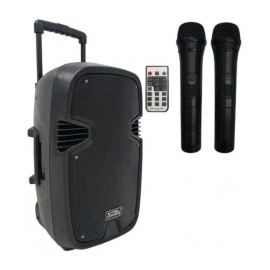 Portable 2-Way Active Speaker with Bluetooth and 2 Wireless Mic Capabilities
