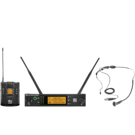 RE3-BPHW UHF wireless set containing the HW3 supercardioid headworn microphone