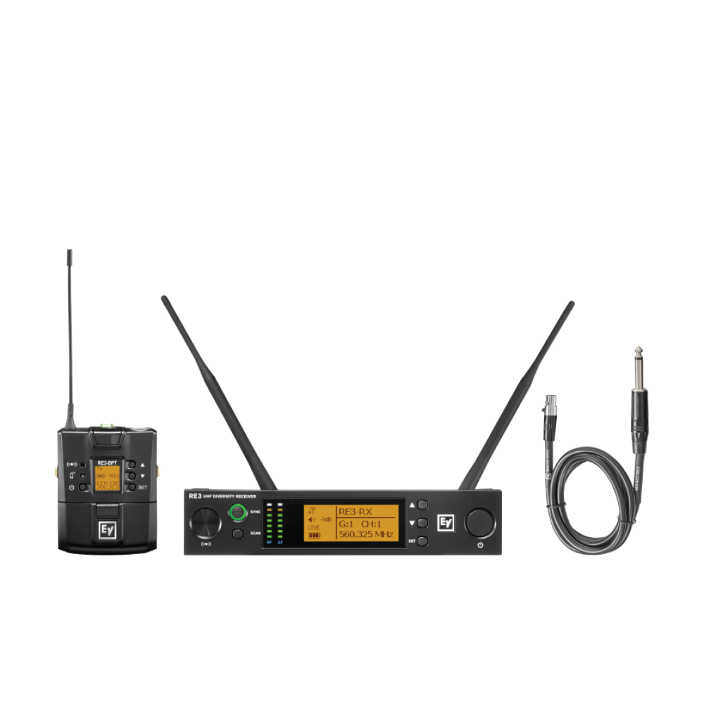 RE3-BPGC UHF wireless set featuring the GC3 instrument cable